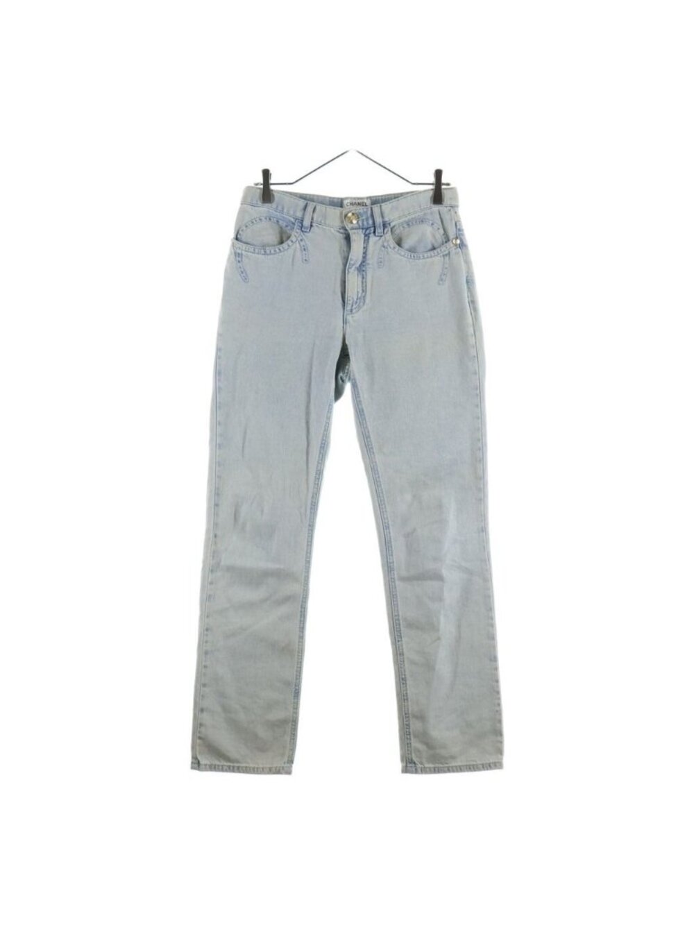 Chanel CC Logo Coco Denim Gray Jeans
